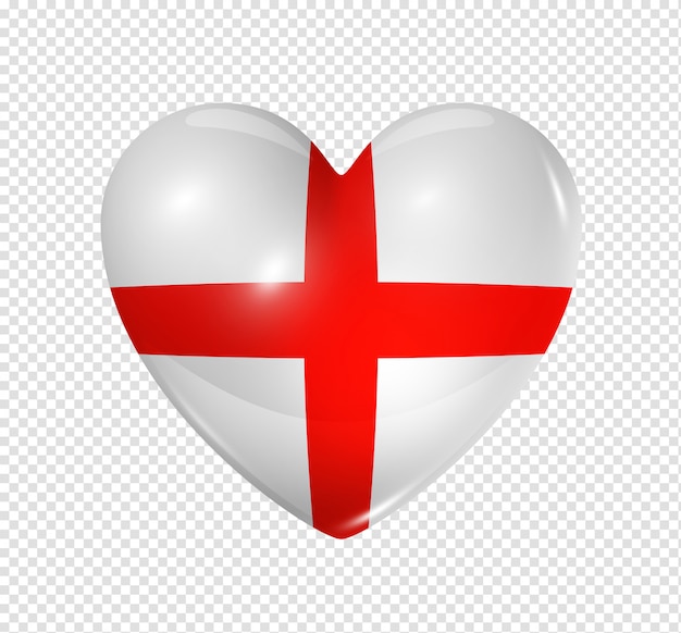 PSD love england, heart flag icon