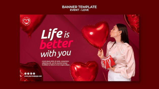 Love event banner template design