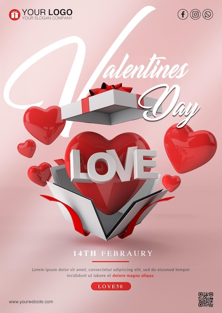 love flyer surprise valentines day