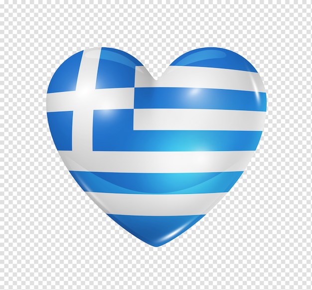 PSD love greece, heart flag symbol