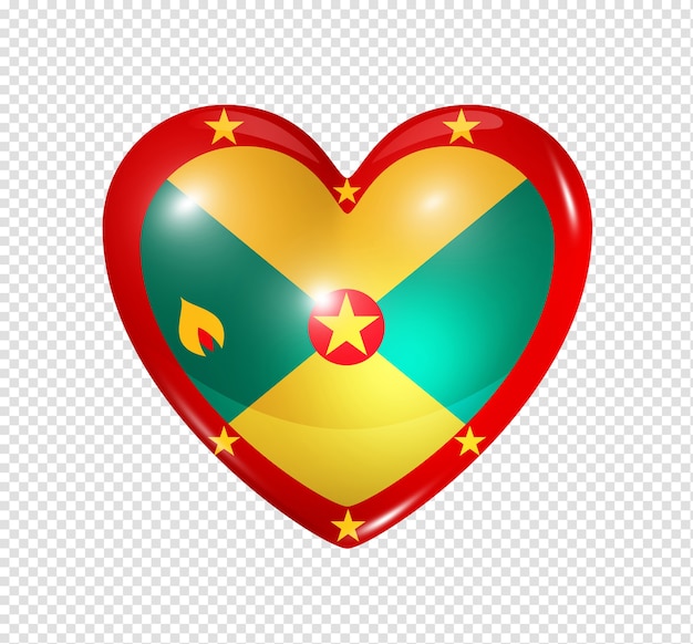 PSD love grenada symbol 3d heart flag icon