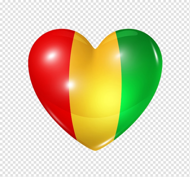 Love Guinea symbol 3D heart flag icon