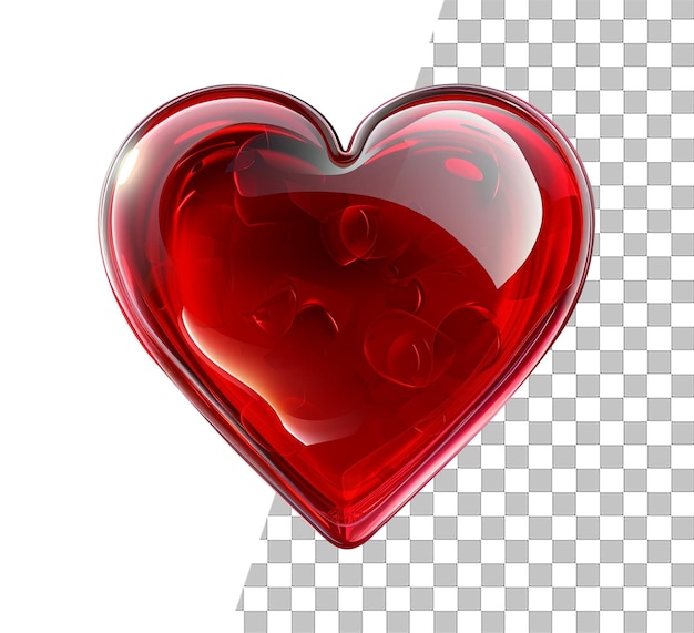 PSD love heart icon image with transparent background