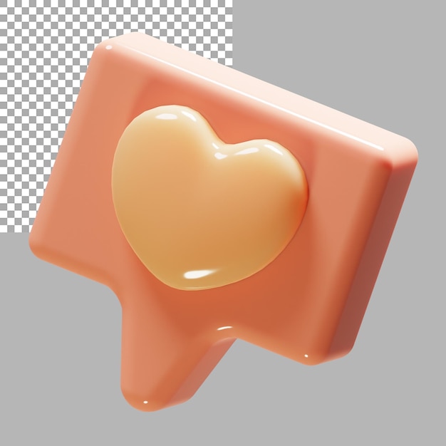 PSD illustrazione di rendering 3d dell'icona di amore