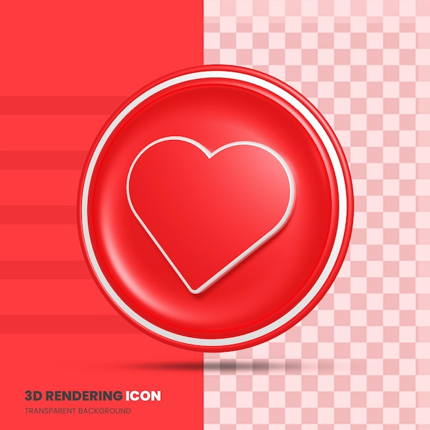 PSD love icon in 3d rendering