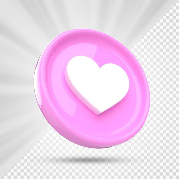 Love icon  love button . 3d element