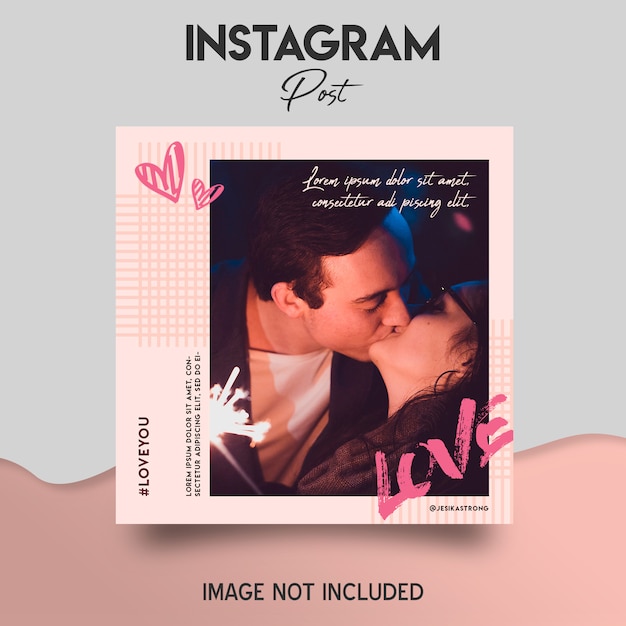 PSD love instagram post template