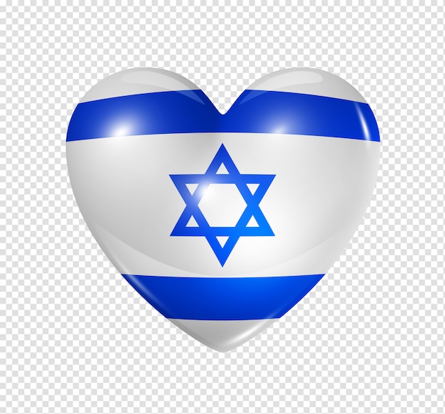 PSD love israel, heart flag symbol