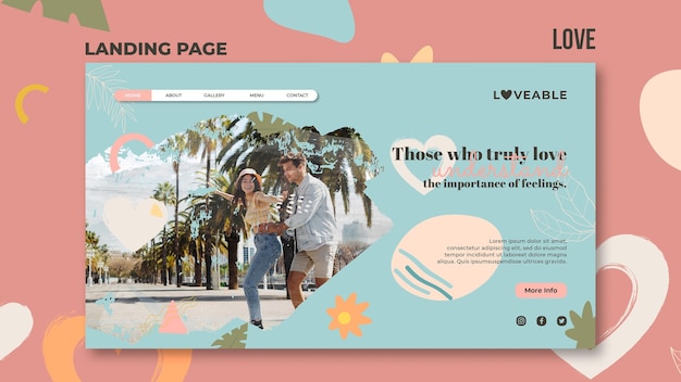 PSD love landing page template