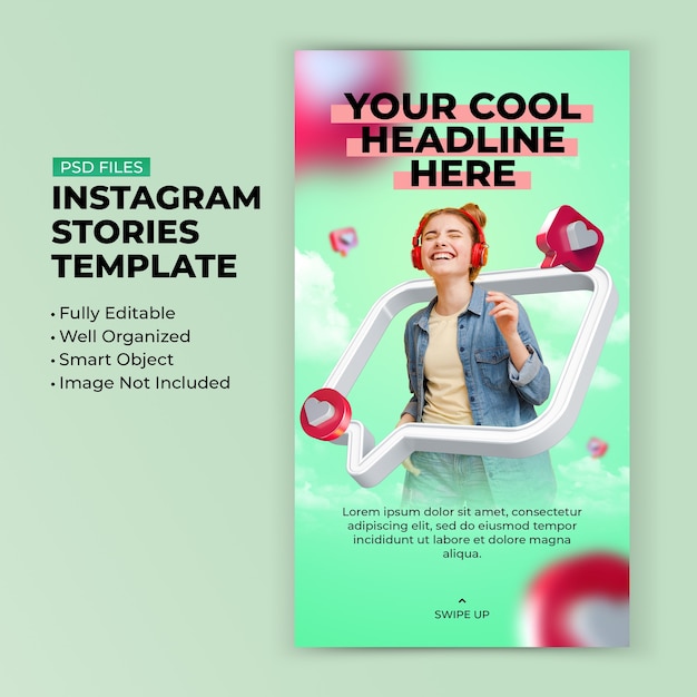 Love like clean modern colorful instagram story template