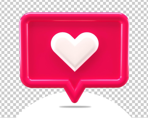 Amore come icona rosa emoji rendering 3d