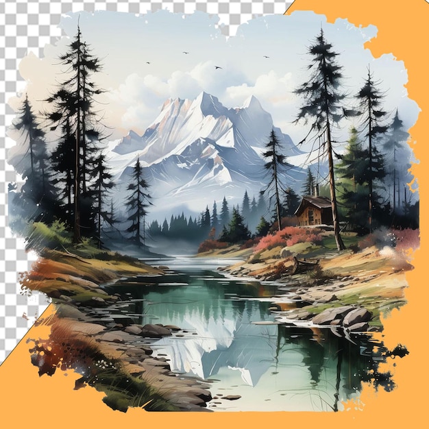 PSD amare la natura png illustrazione