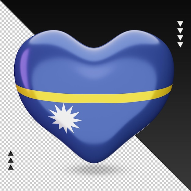 PSD love nauru flag hearth 3d rendering front view