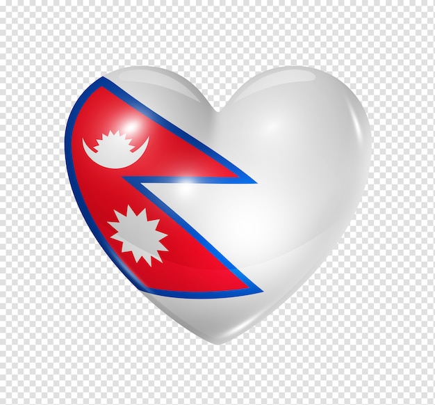 Amo il nepal, simbolo della bandiera del cuore