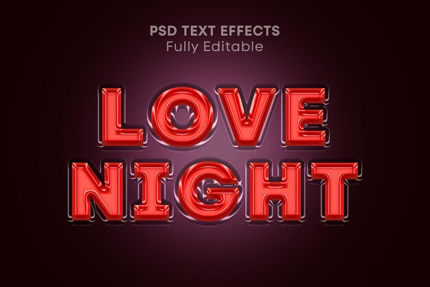 Love Night Neon Holo Psd Efekty Tekstowe.