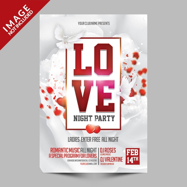 Volantino serie love night party valentine