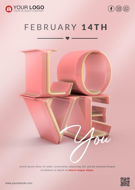 Love poster template