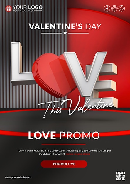 PSD love promo flyer