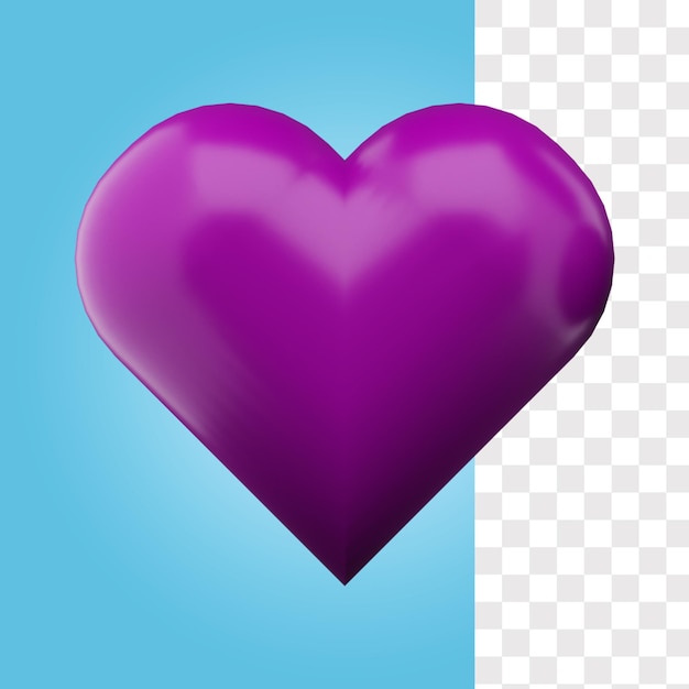 PSD love purple 3d icon