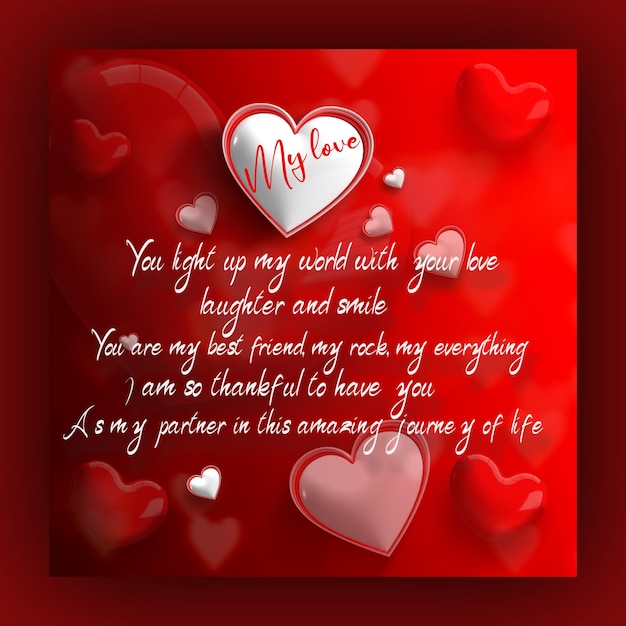 PSD love quote template design psd