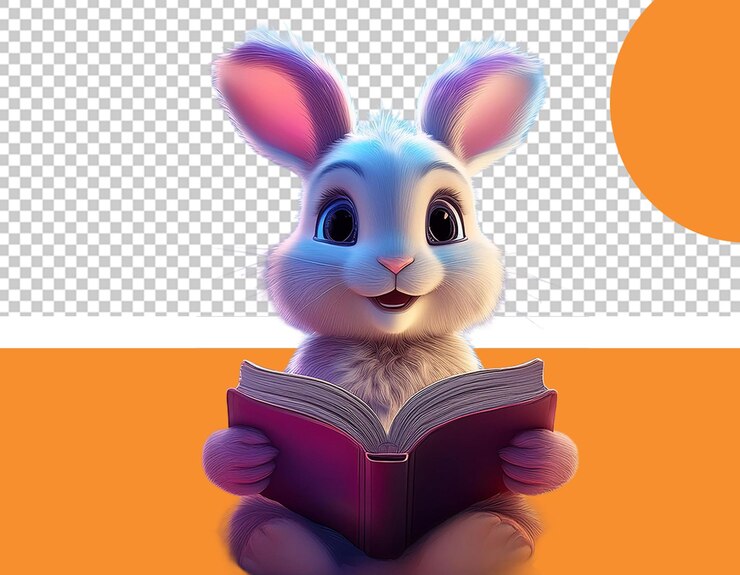 PSD love reading books png illustration