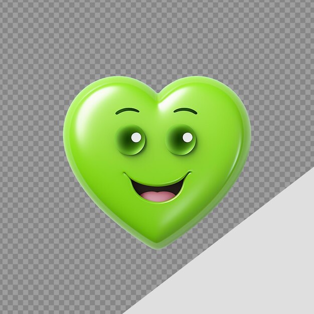 Emoji a forma d'amore png isolati su sfondo trasparente