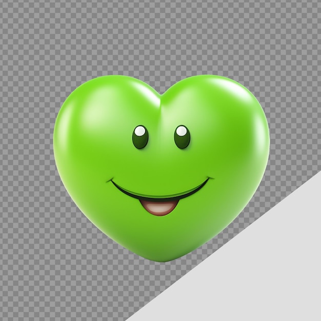 Love shape emoji png isolated on transparent background