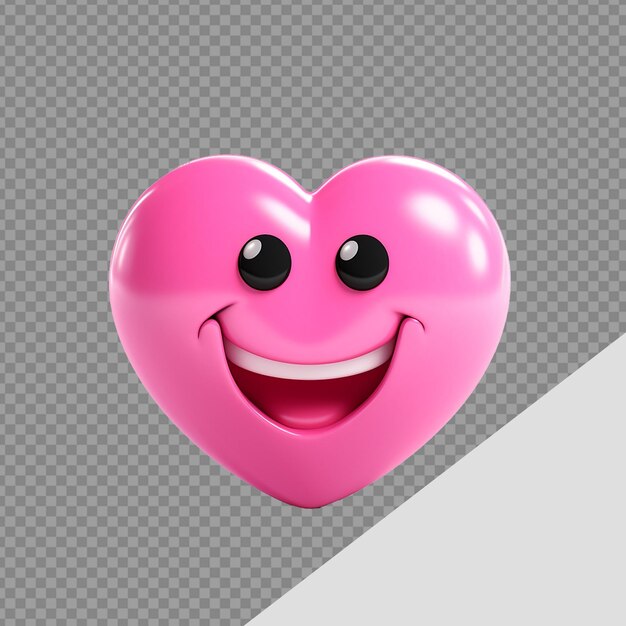 Love shape emoji png isolated on transparent background