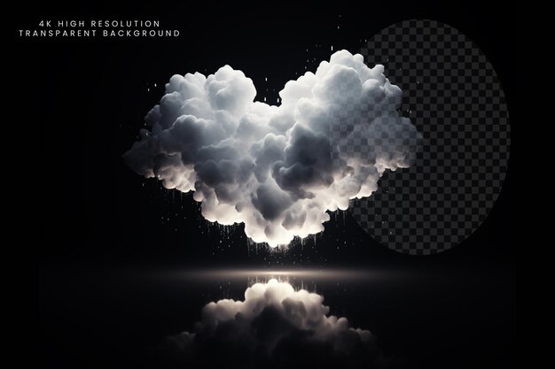 Love shape enhance ontwerpen met rookwolken en 3d-rendering voor een dynamisch effect png