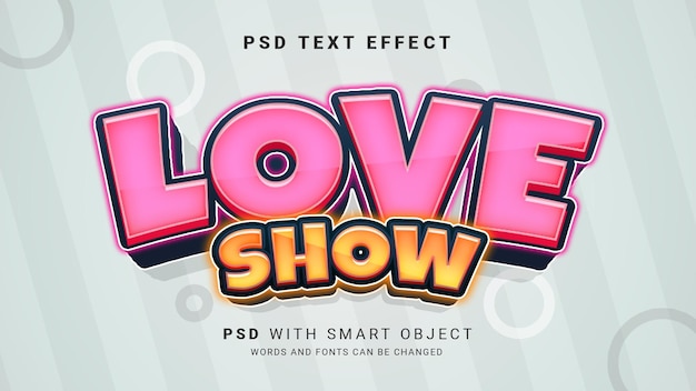 Love show text effect