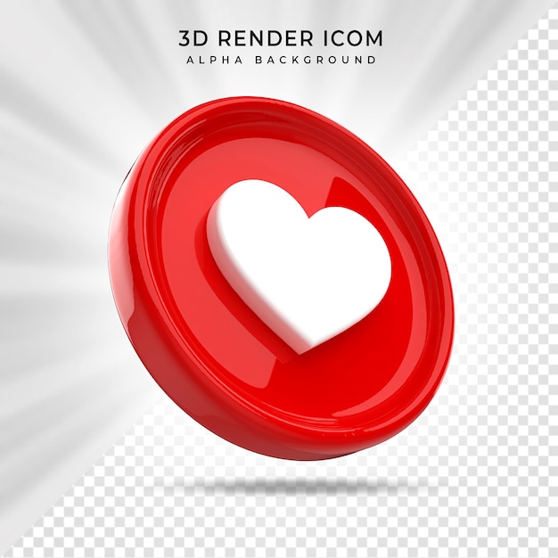 love social media icon 3d