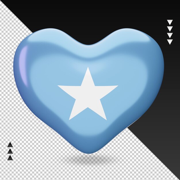 Love somalia flag hearth 3d rendering front view