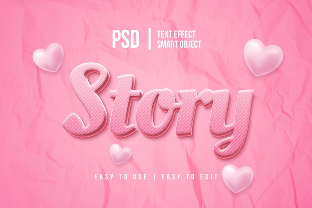 love story editable text effect