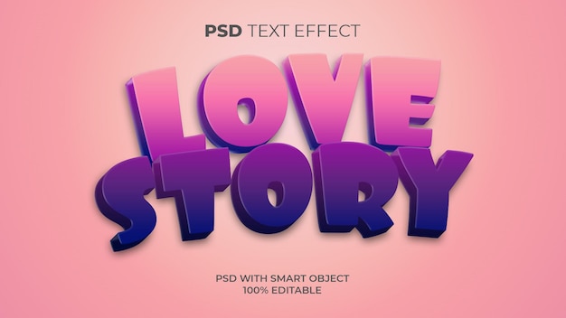 Стиль текстового эффекта истории любви. редактируемый текстовый эффект.