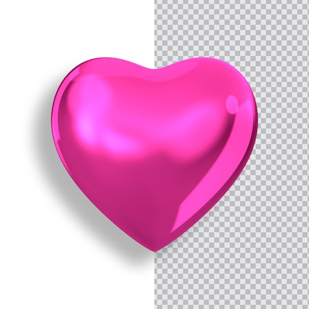 Символ любви изолирован на прозрачном фоне 3d визуализации