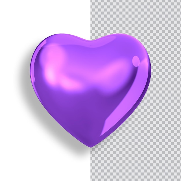 PSD love symbol isolated on transparent background 3d render