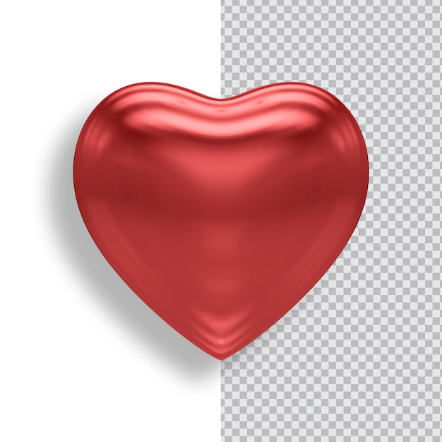 Love symbol isolated on transparent background 3d render