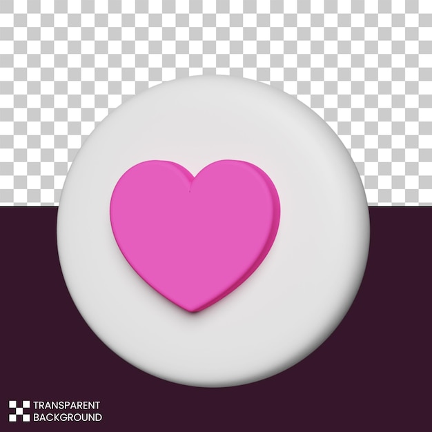 PSD love symbol on a realistic 3d icon