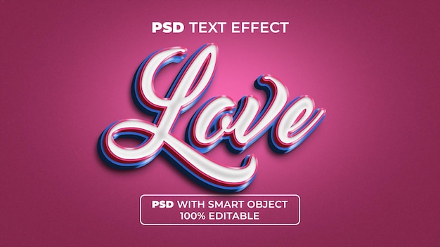 PSD love text effect style editable text effect