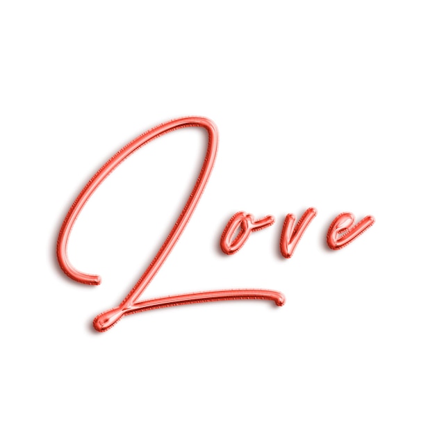 Love Text and Romantic Decorative Elements