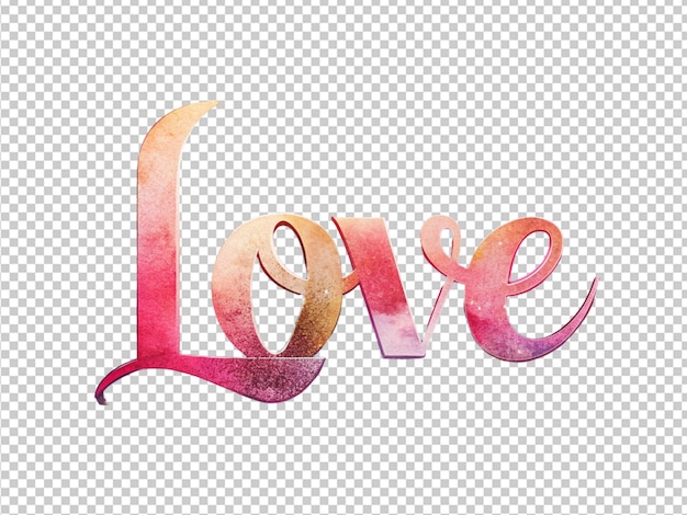 PSD love text written in letters