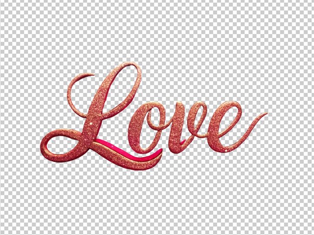 PSD love text written in letters