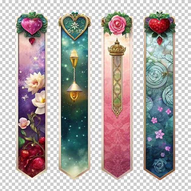 PSD love themed bookmarks