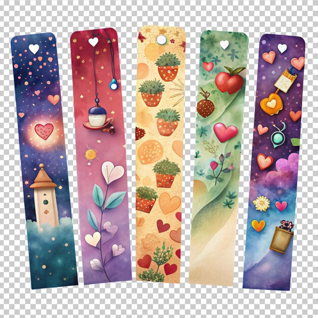 PSD love themed bookmarks