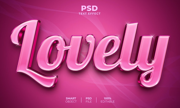 Lovely 3d editable text effect