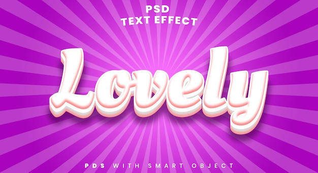PSD lovely 3d text style effect mockup template