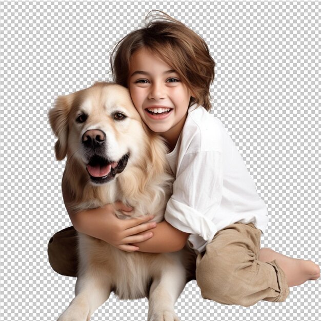 PSD lovely child and dog