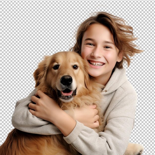 PSD lovely child and dog