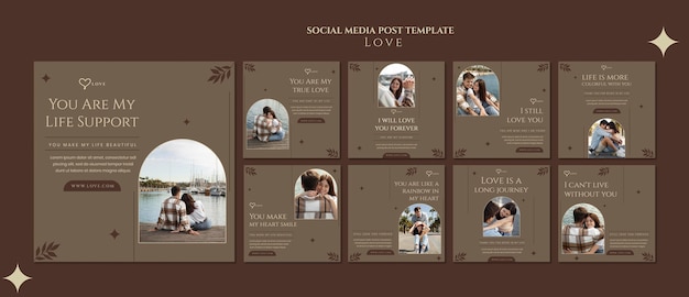 PSD lovely couple social media posts