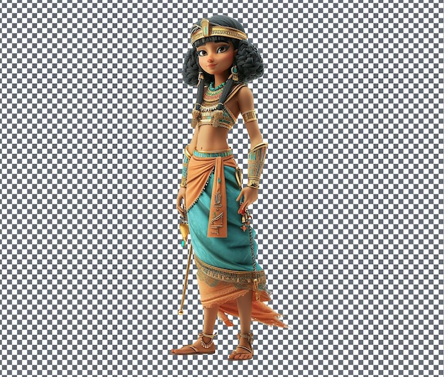 PSD lovely egyptian cleopatra character isolated on transparent background